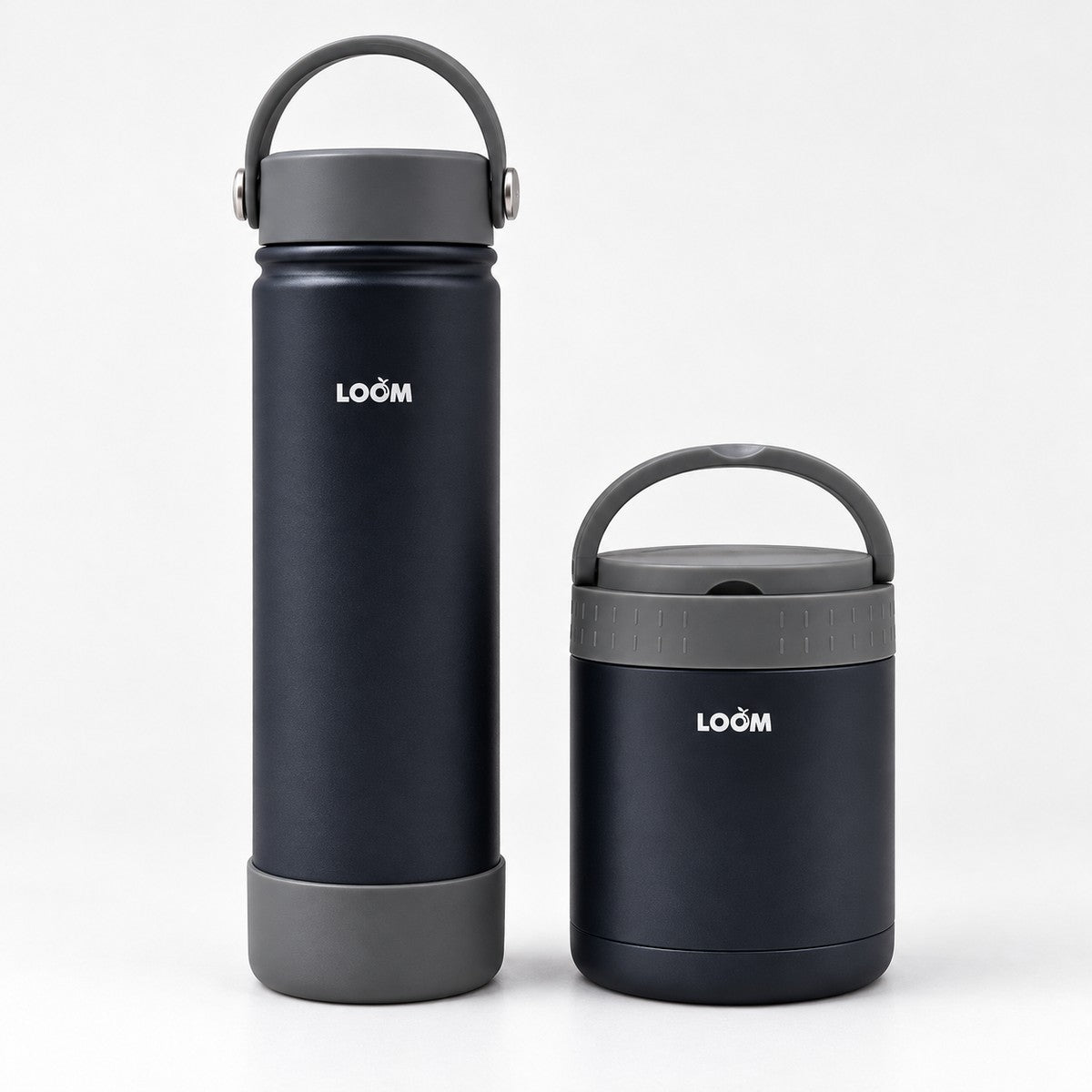 LOOM Thermal Flask & Food Jar Set - Dark Grey
