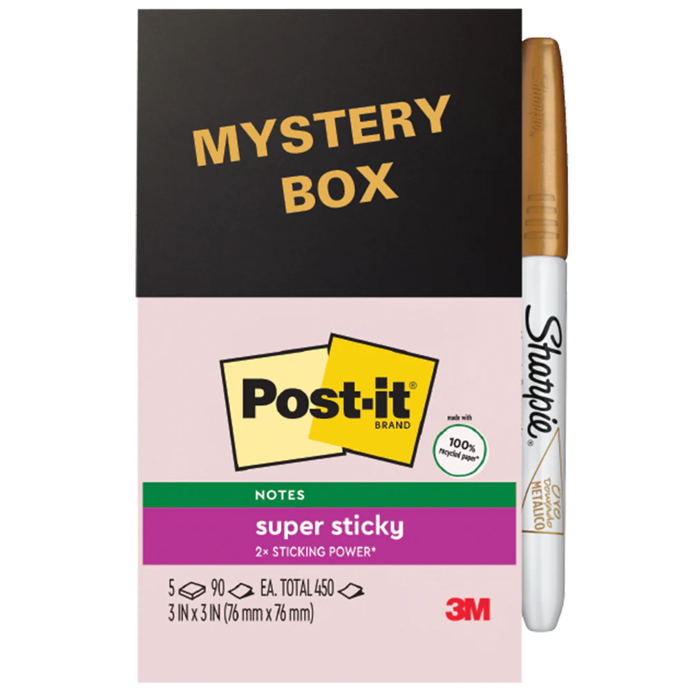 Post-it® 654-5SSNRP Wanderlust Collection Super Sticky Notes 3x3" with FOC Sharpie Marker on pack