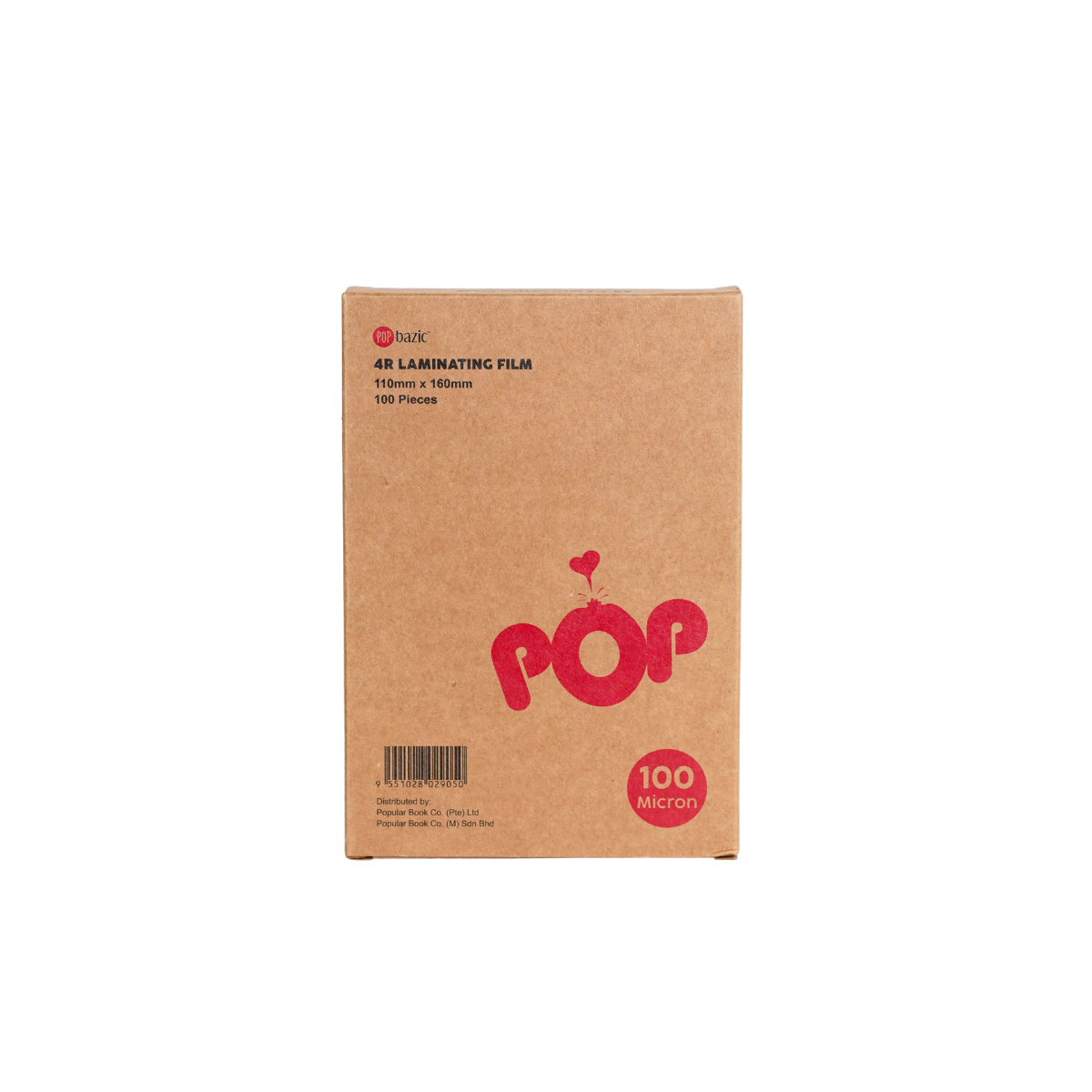 Pop Bazic Laminating Film (110x160mm, 100 Microns) – 100 Sheets