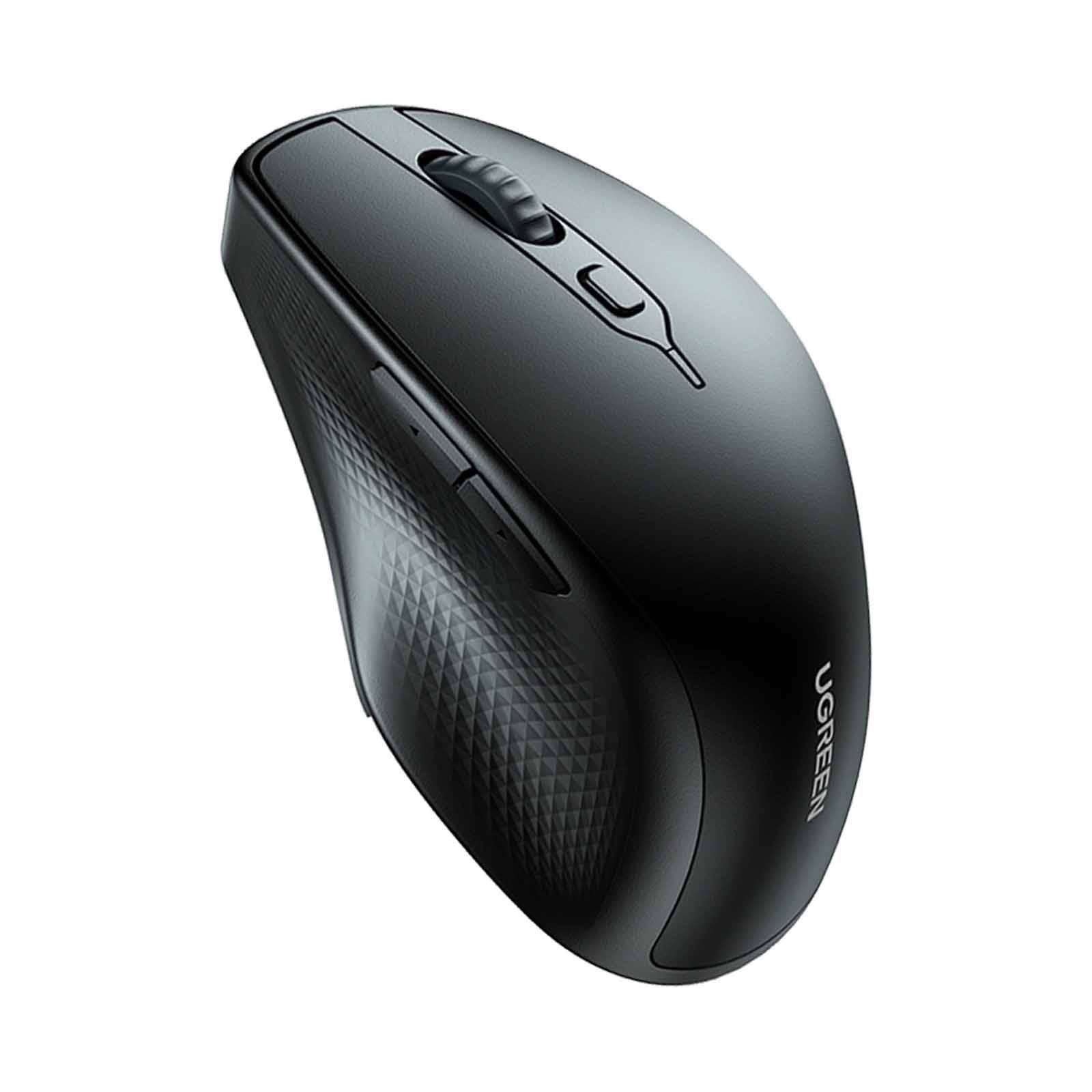 UGREEN 15803 Mu101 2.4G + Bluetooth 4000DPI Ergonomic Wireless Mouse with Batteries, Blue Gray