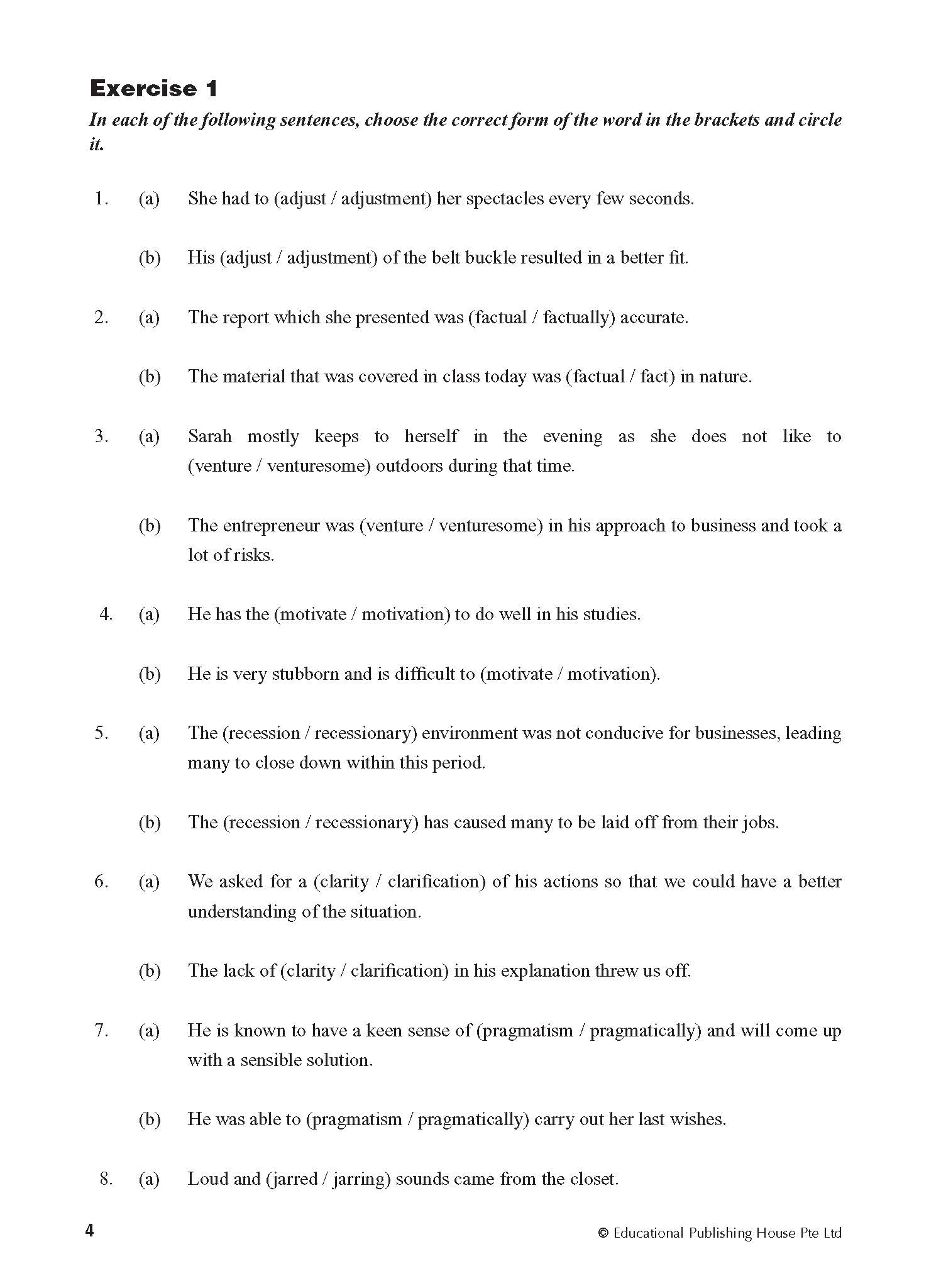 Secondary 4( Express ) Intensive Vocabulary Drills