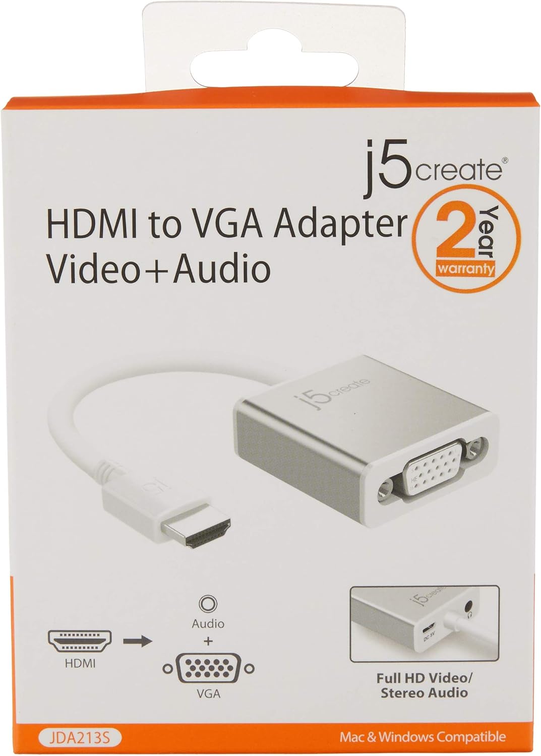 J5Create JDA213S HDMI to VGA Video Adapter