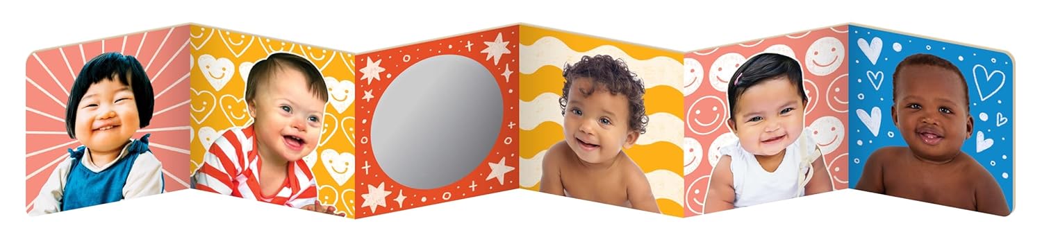 Baby Faces (A Tummy Time, High Contrast, Accordian Board Book with Mirror for infants) (Tummy Time Tales)