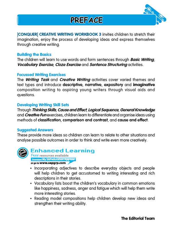 Conquer English Creative Writing For Primary Levels Workbook 3