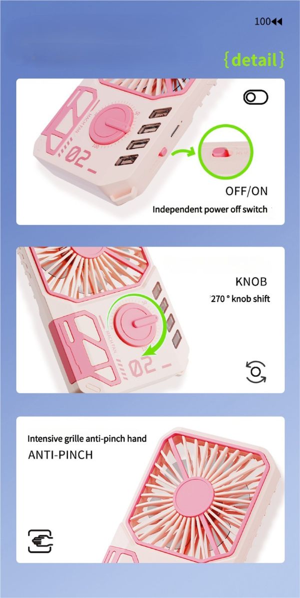  Usb Pocket Fan With Stand Y15