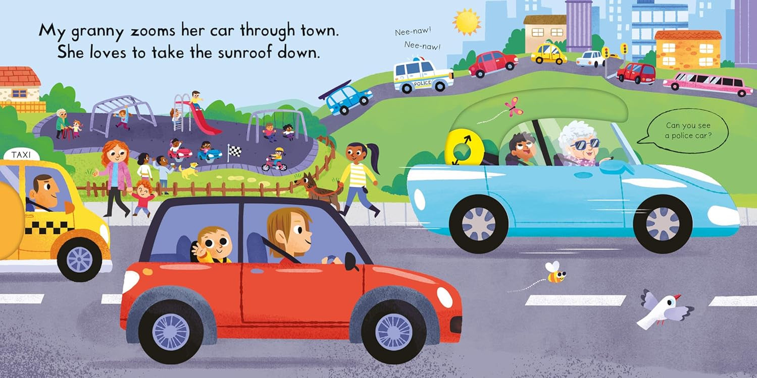 Busy Cars : A Push, Pull, Slide Book (Campbell Busy Books) Board Book – Hardcover