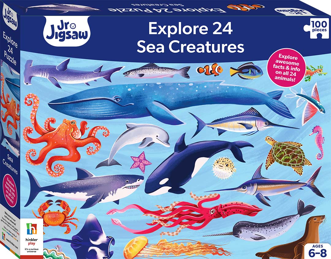 HINKLER JR JIGSAW EXPLORE 24 SEA CREATURES