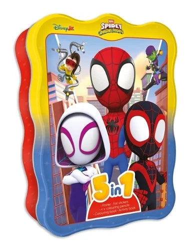 Marvel Spidey & Friends 5 in 1 Activity Book Tin