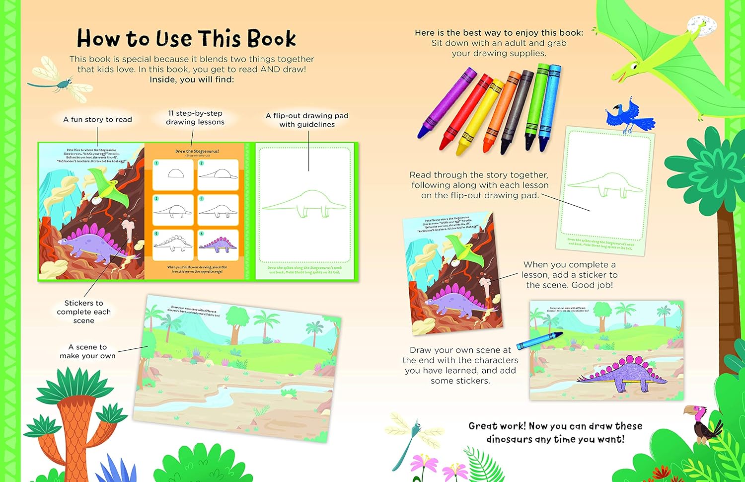 Watch Me Read and Draw: Dinosaurs