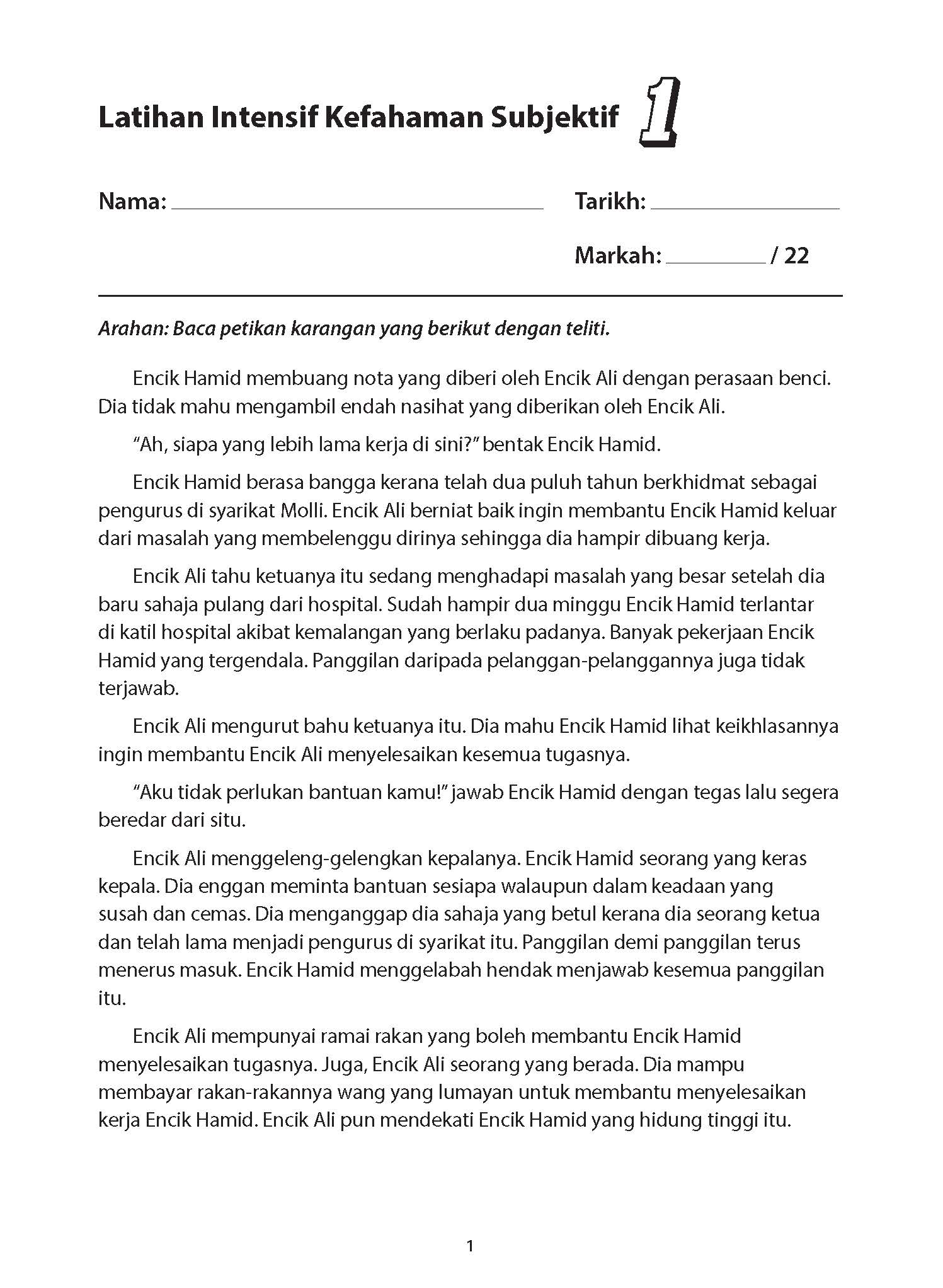 Primary 6 Latihan Intensif Kefahaman Darjah 6