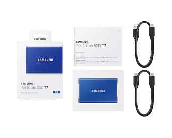 Samsung Portable SSD T7 USB 3.2 Gen 2 1TB - MU-PC1T0H/WW - Indigo Blue