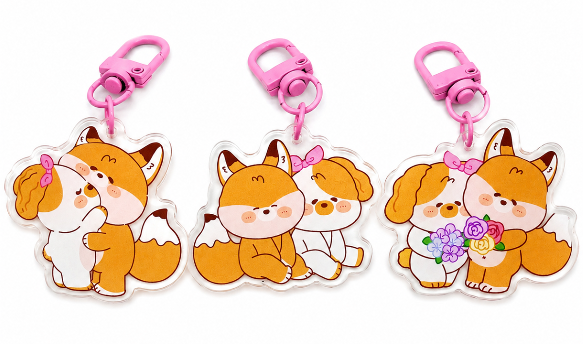 Cute Doggy Acrylic Keychain – Assorted Design