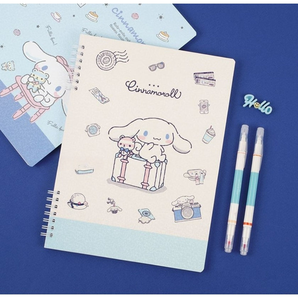Sanrio Cinnamoroll B5 2-tier Spiral Notebook, Cream