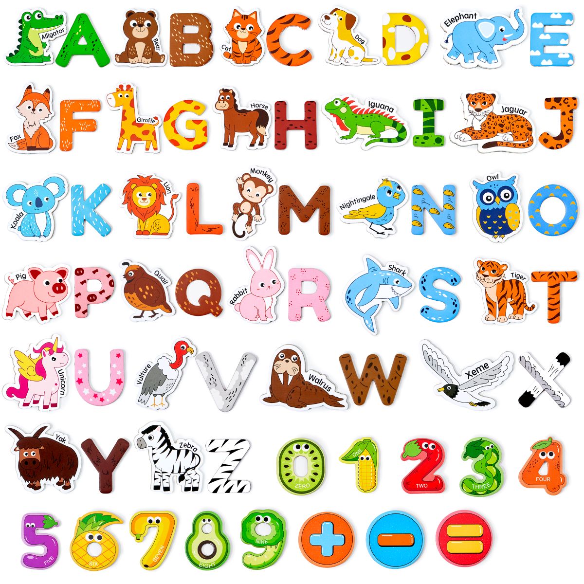 JOYCAT WOODEN ANIMAL NUMBER ALPHABET MAGNET