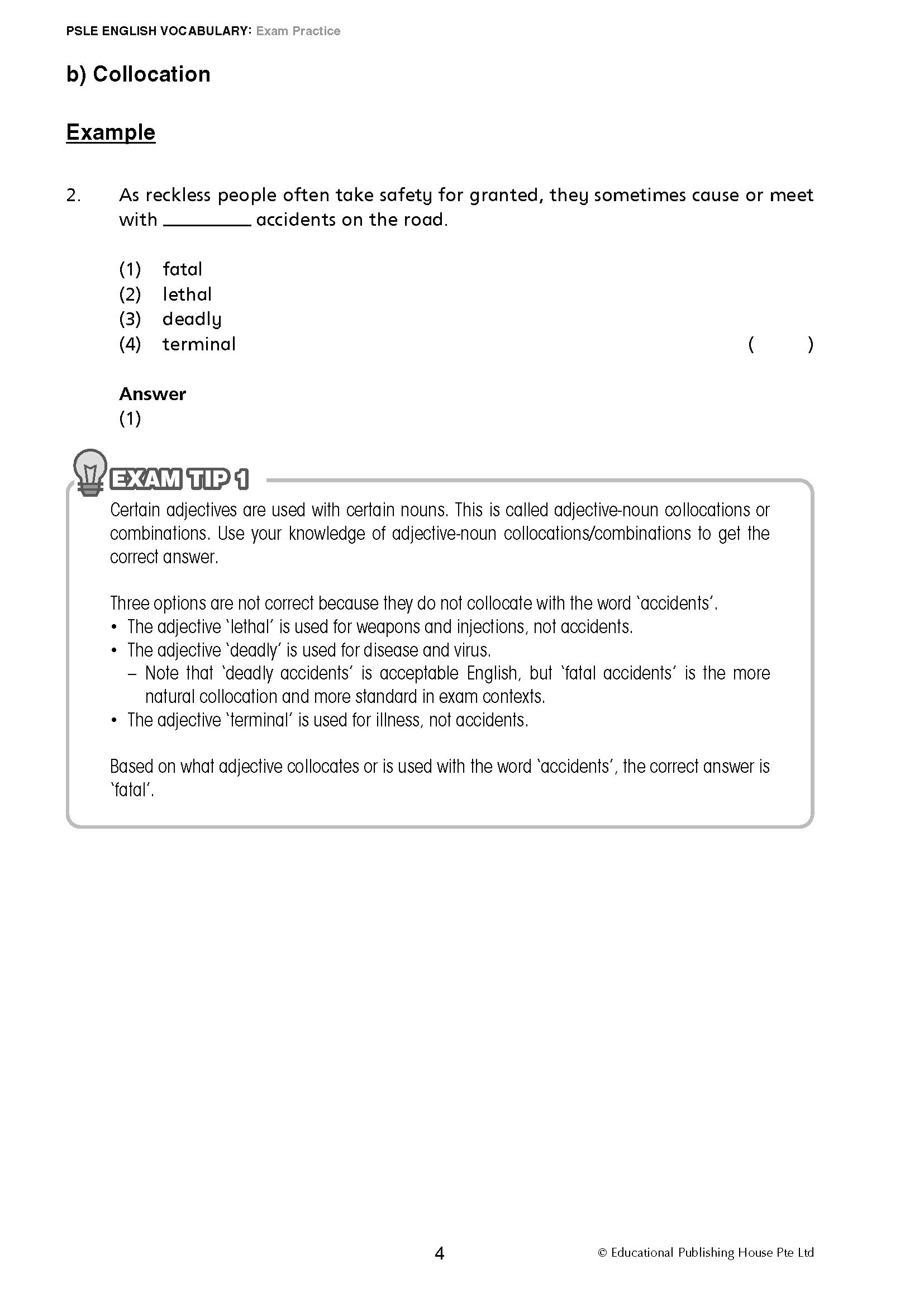 PSLE English Vocabulary Exam Practice