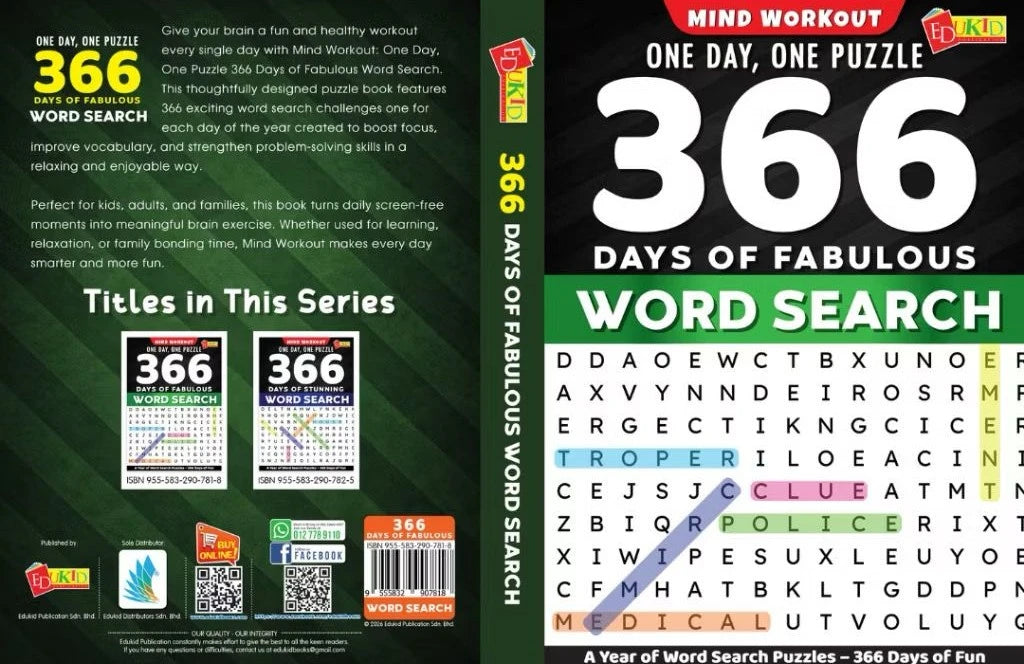Mind Workout - 366 Day Of Fabulous Word Search (One Day One Puzzle)