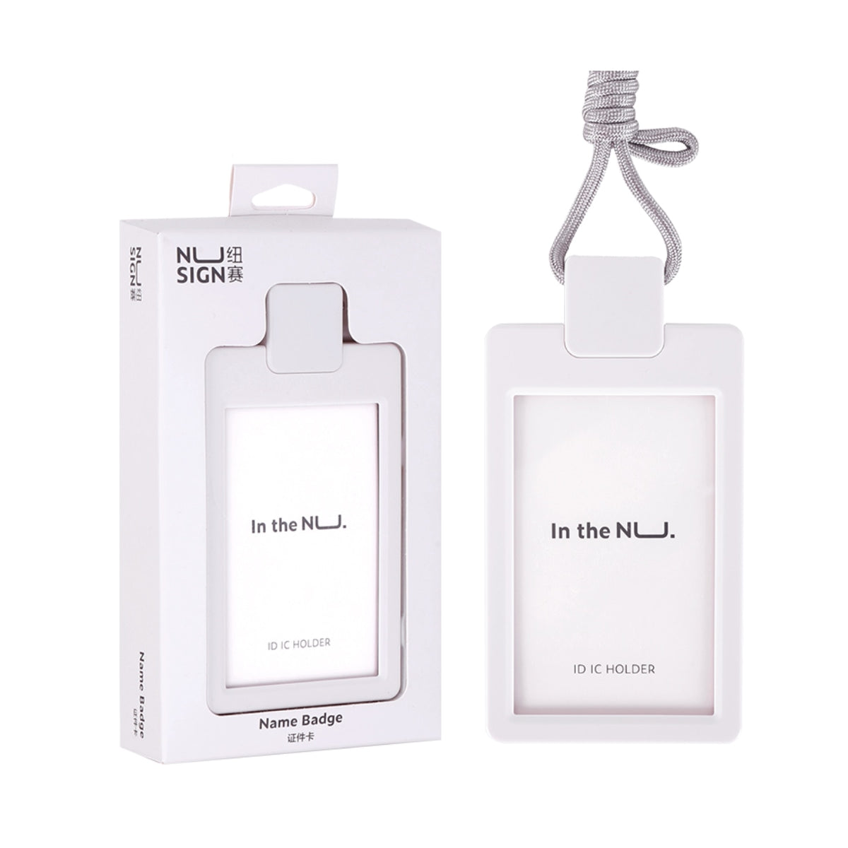 DELI NUSIGN NAME BADGE W LANYARD WHITE NS126