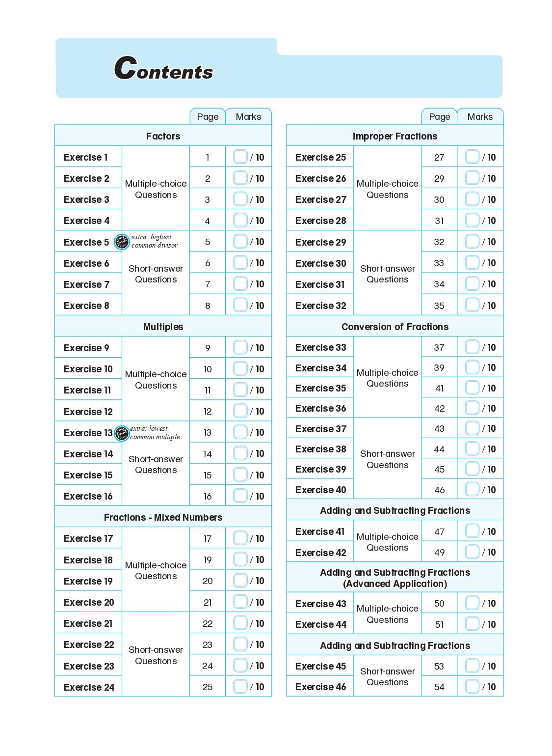  Conquer Mathematics Factors . Multiples . Fractions Workbook 4