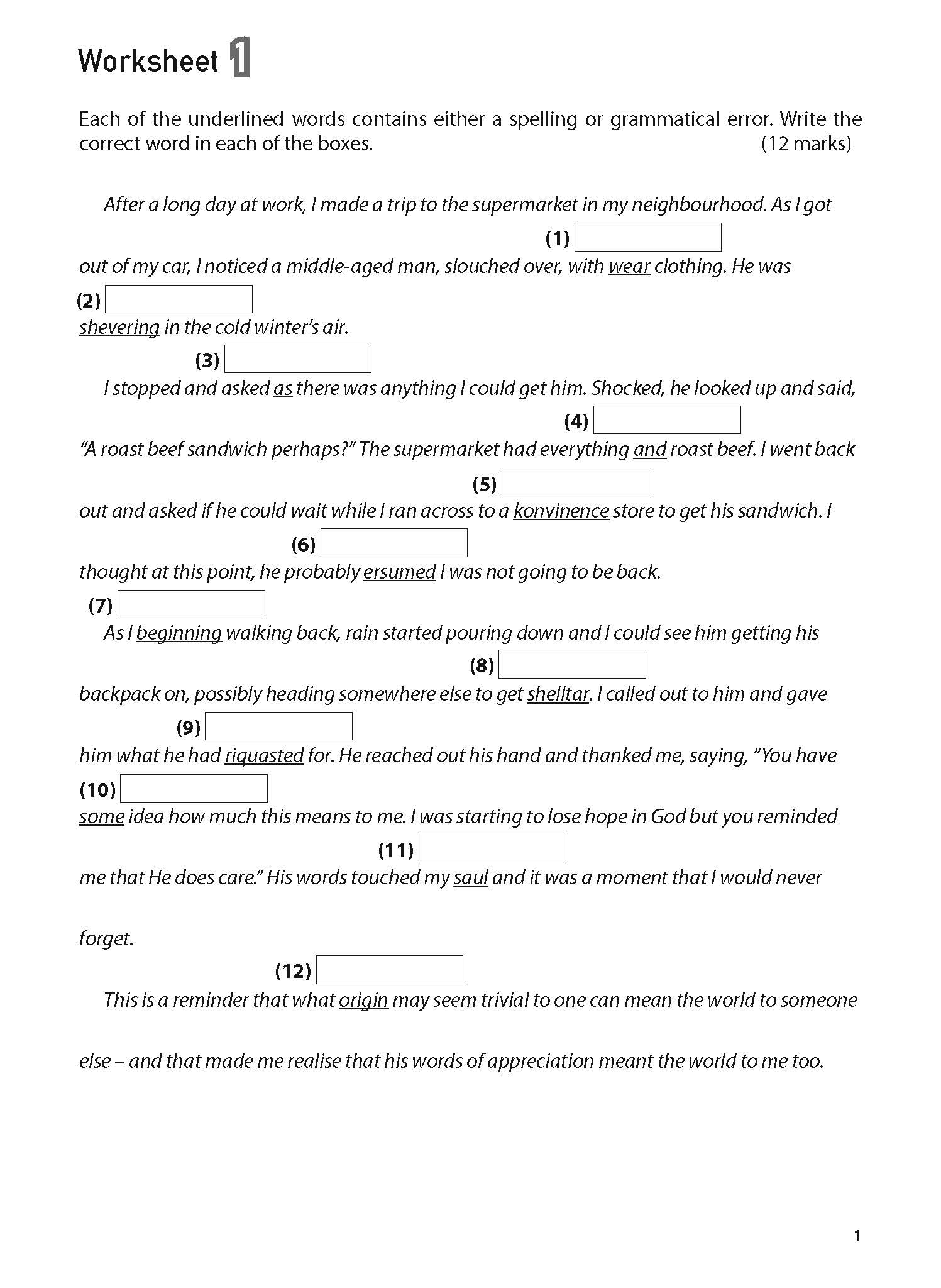 Primary 5&6 100 ENG WORKSHEETS: EDITING