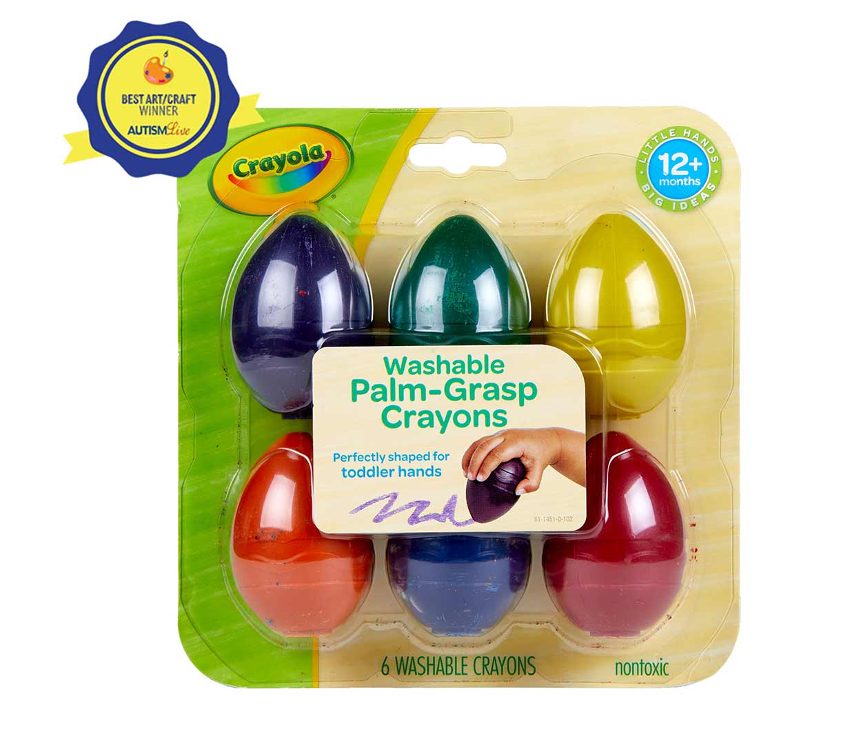 Crayola Mfc W.egg Crayon 6's 811451