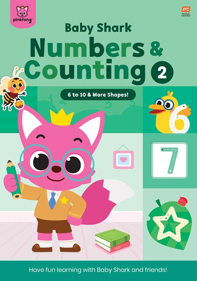 Baby Shark Numbers and Counting Activity Book 2: 6 to 10 & More Shapes