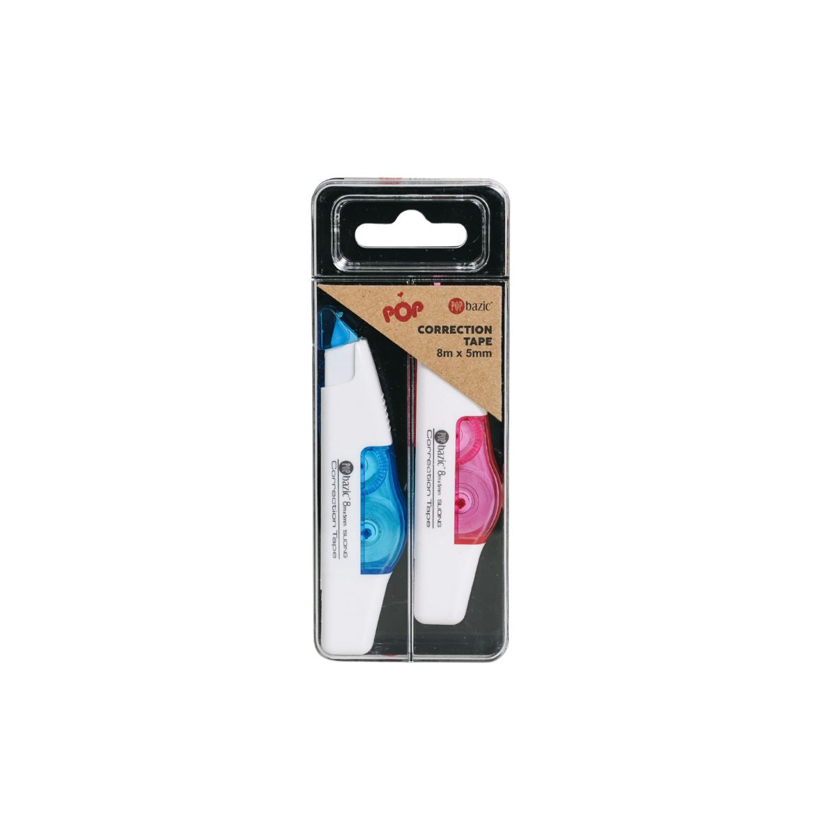 Pop Bazic Correction Tape Ym928 (5mm x 8m, 2-Pack)