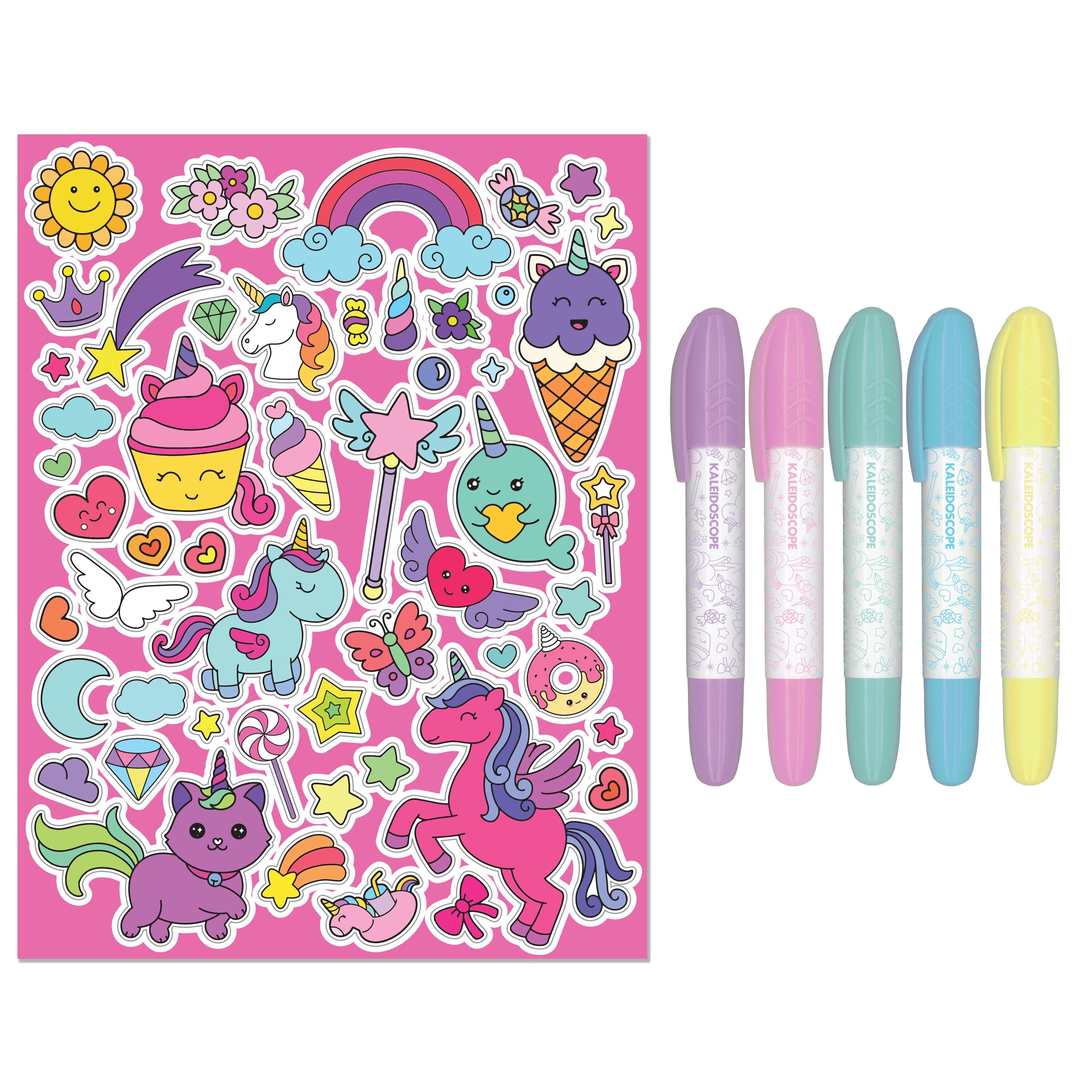 Jr Kaleidoscope Colouring Kit Unicorns