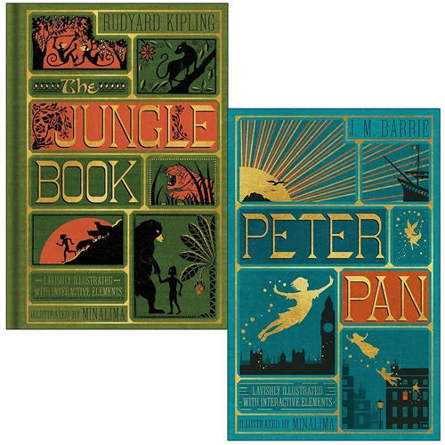 Peter Pan and The Jungle Book - Minalima Edition 2 Books Collection Set 