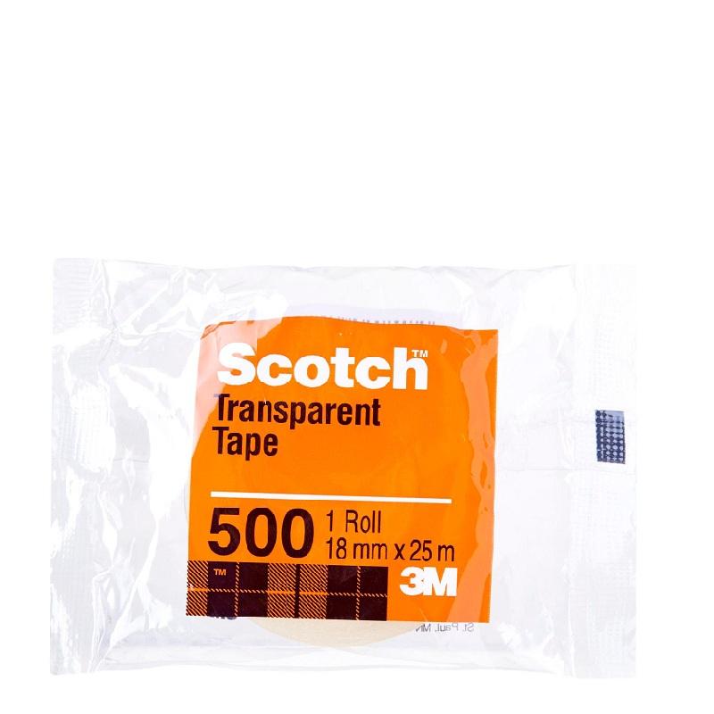 Scotch® 500 Utility Transparent Tape, 18mm x 25m