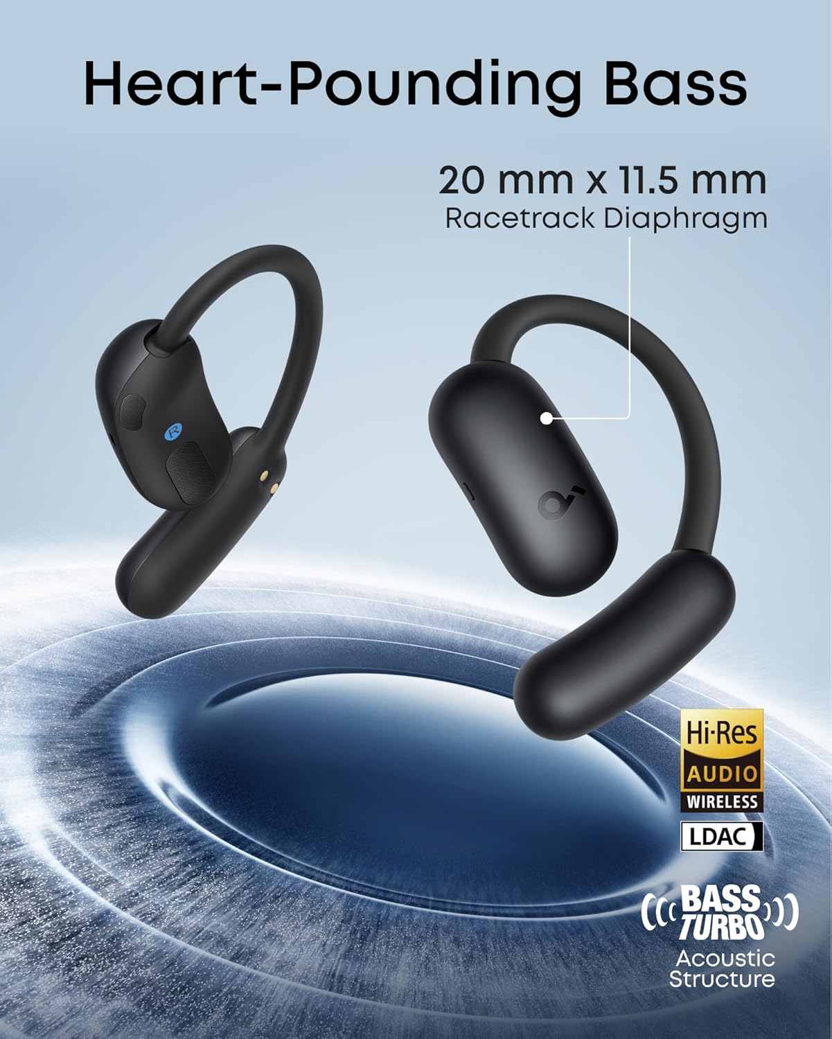 Soundcore AeroFit 2 by Anker, Open-Ear Headphones (Black)