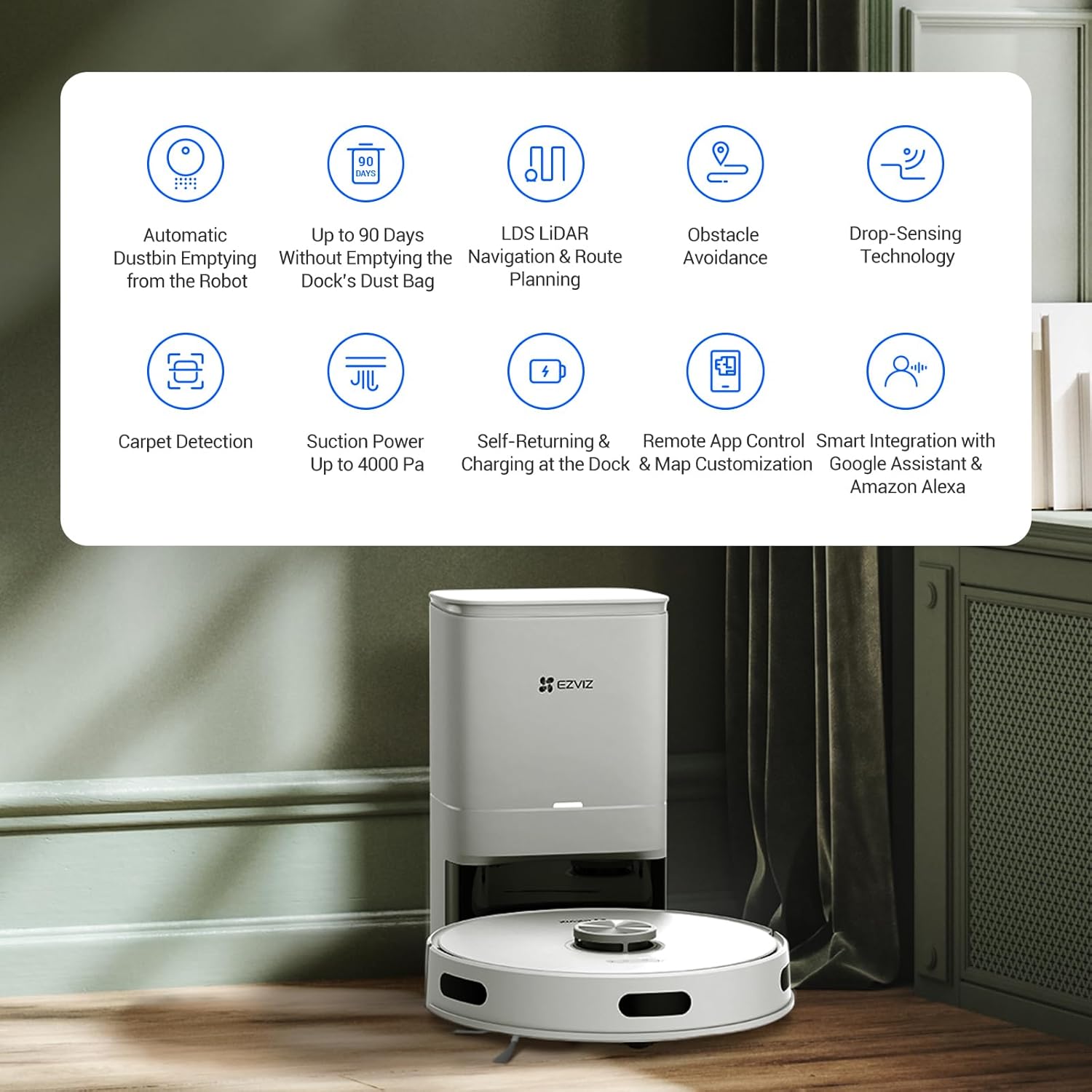 EZVIZ RE4 Plus Robot Vacuum & Mop Combo