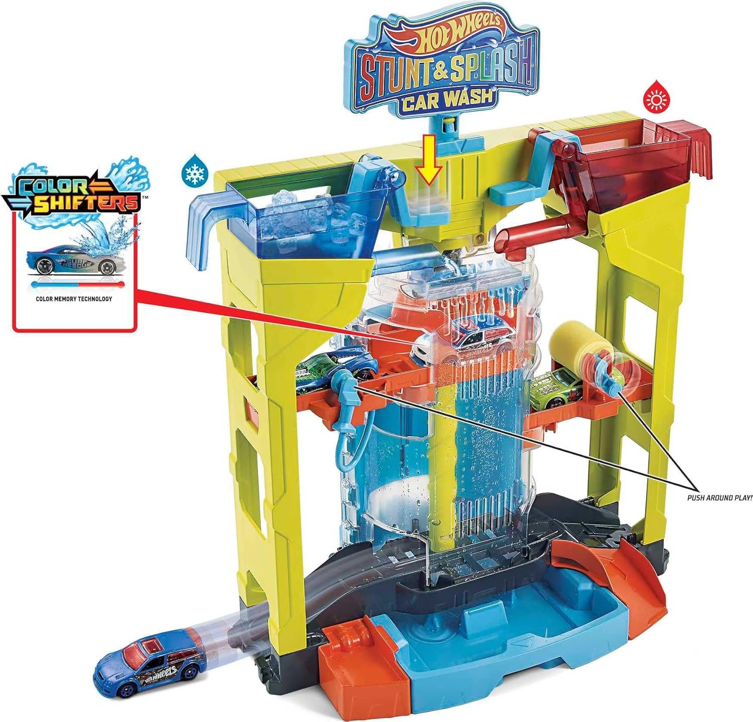 MATTEL HOT WHEELS CITY STUNT N SPLASH CAR WASH PLAYSET