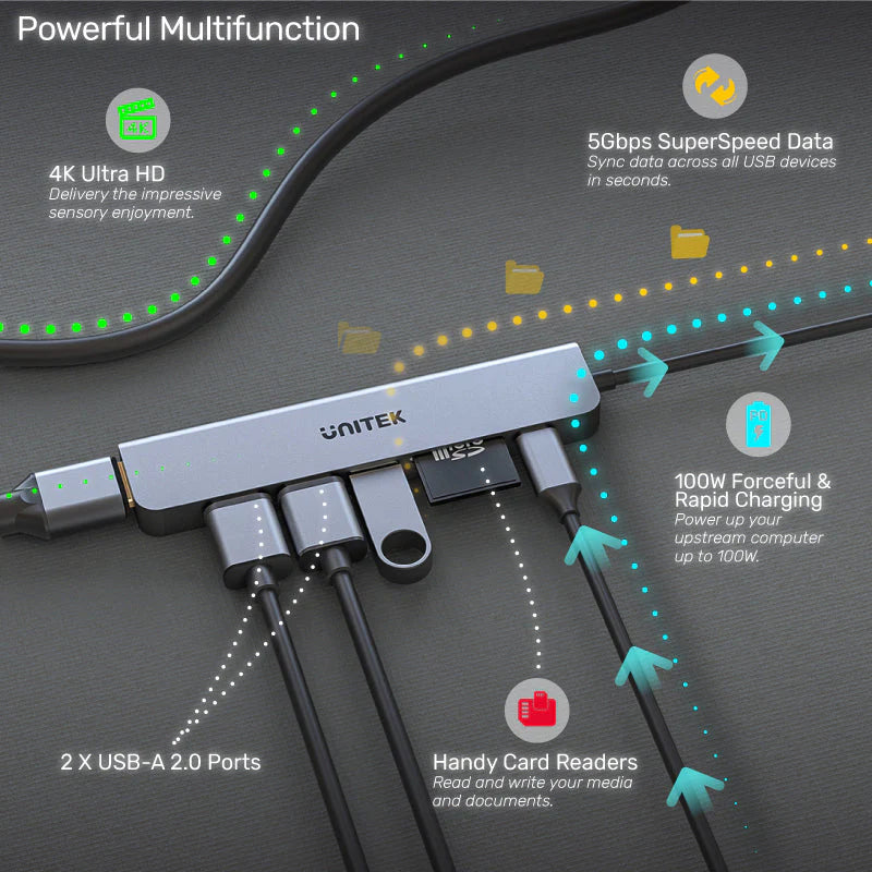 Unitek H1118A uHUB S7+ 7-in-1 USB-C Hub
