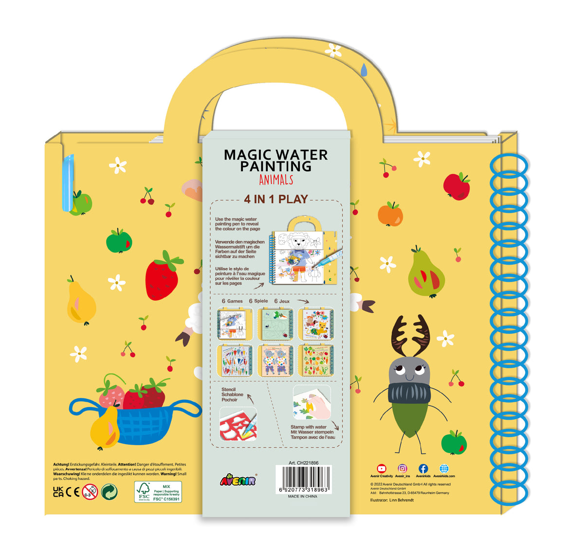 Avenir Magic Water Painting Animals 4in1