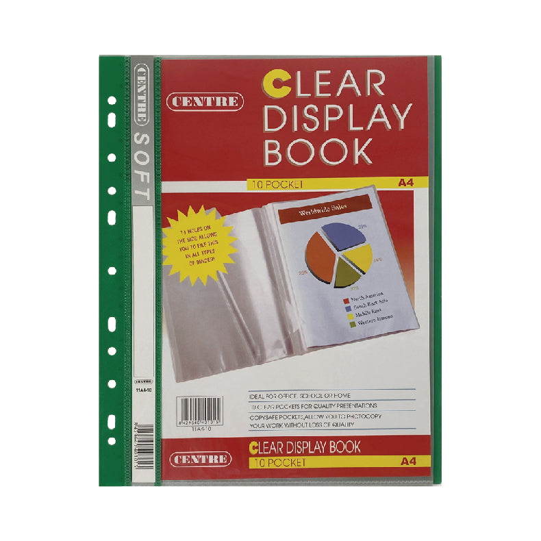 Centre Soft Slim Clear Book With 11-hole A4 10poc