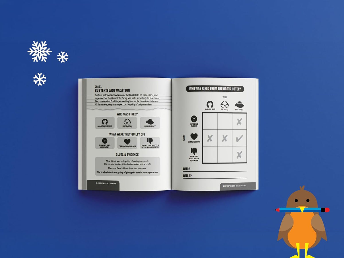 Mini Murdle Junior: Holiday Hijinks - 40+ Mazes, Codes, Word Searches and Other Brilliant Puzzles (Paperback)