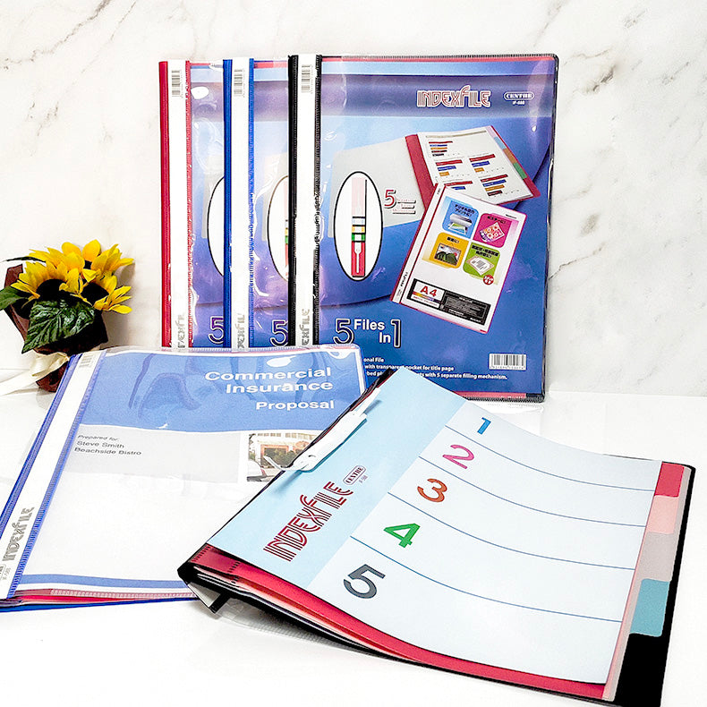 Centre 5-colour Index File With Dividers A4