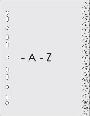 Pp Index Divider (a-z) Grey Tabs