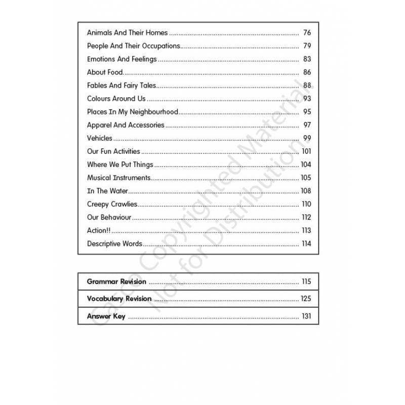 Primary 1 Topical Grammar and Vocabulary