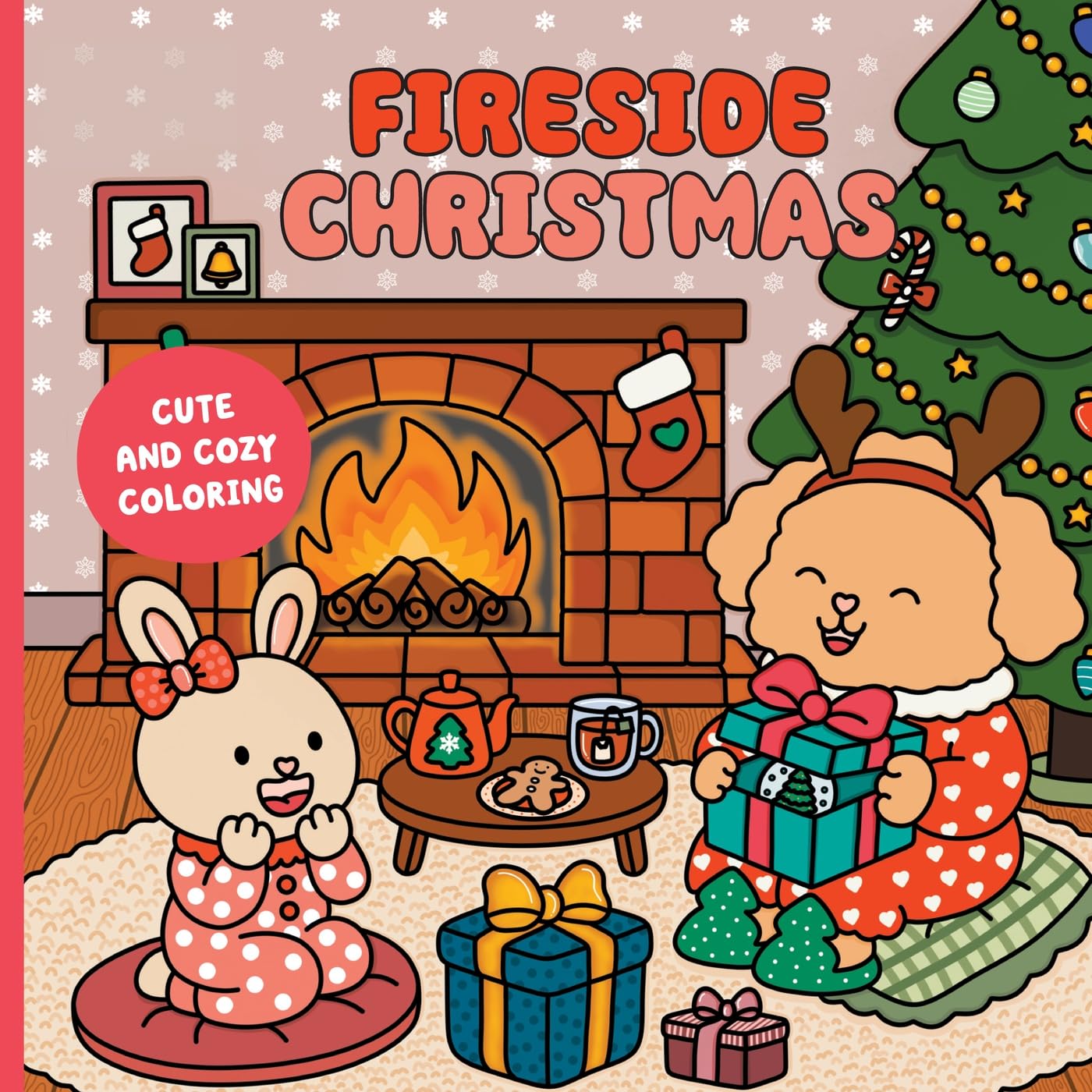 Fireside Christmas: A Cute & Cozy Coloring Book (Paperback)