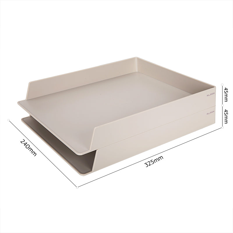 DELI NUSIGN DOUBLE LAYER FILE TRAY  GREY NS021