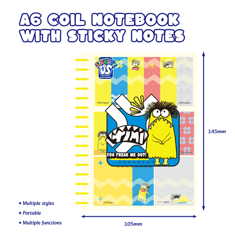 Strange Us A6 Spiral Notebook With Sticky Note