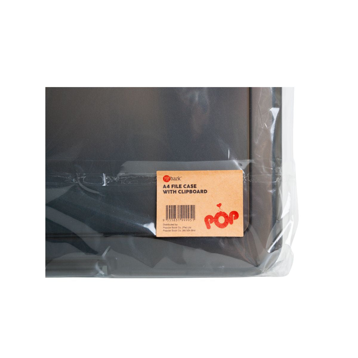 Pop Bazic A4 File Case with Clipboard (Black / Model PB8812)