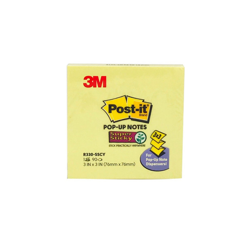 Post-it® R330-SSCY Super Sticky Pop-up Notes, 3x3"
