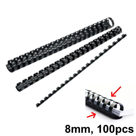 GBC Binding Ring 8mm, Black 100 pcs