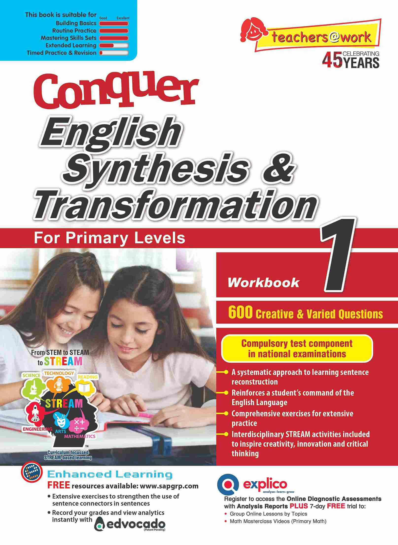 Primary 1 Conquer English Synthesis & Transformation Workbook 1-6th Edition