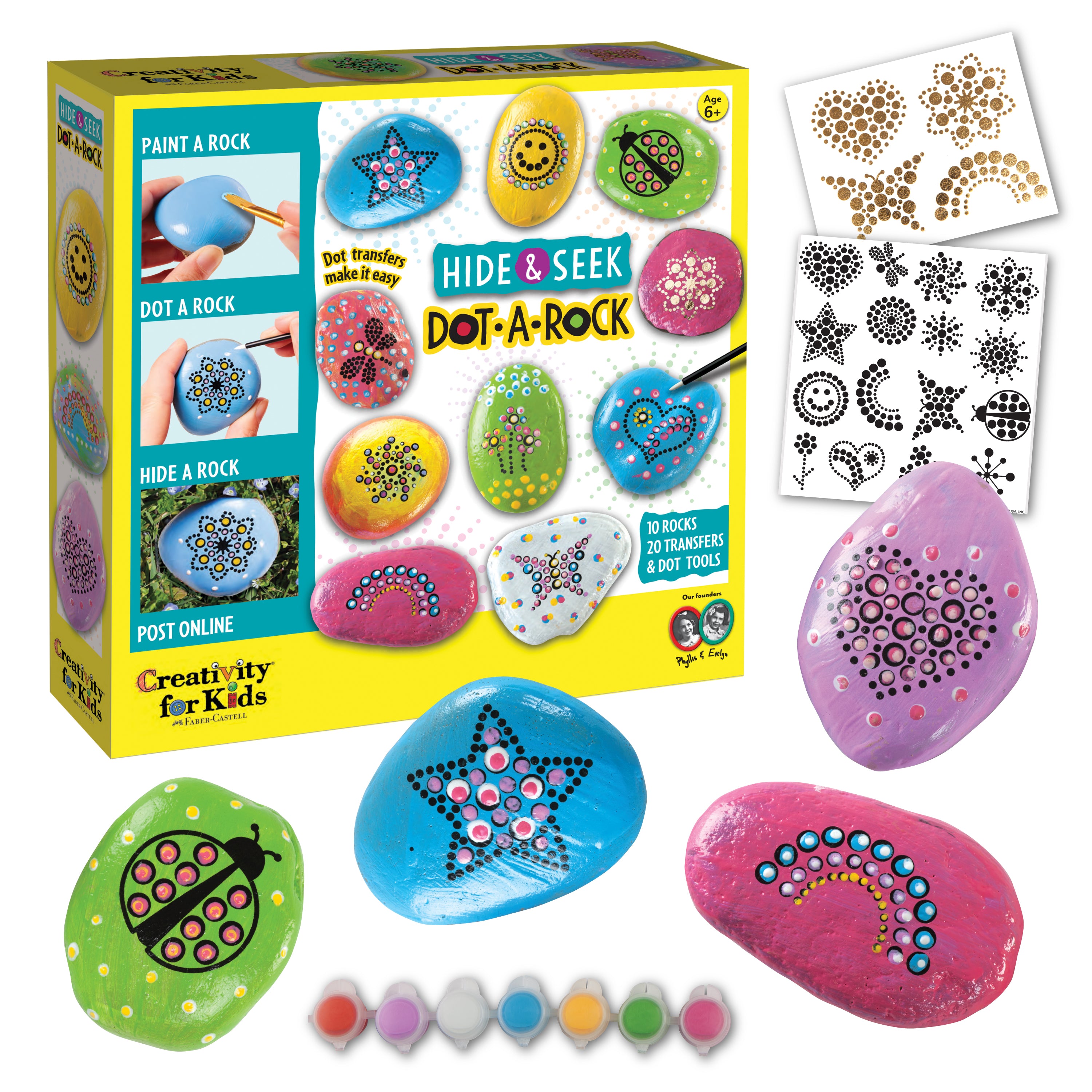 Faber-Castell Creativity For Kids, Dot A Rock Painting-6364