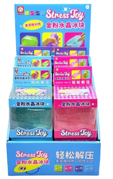 Fuzz Ball Glitter Cube - Assorted Colour
