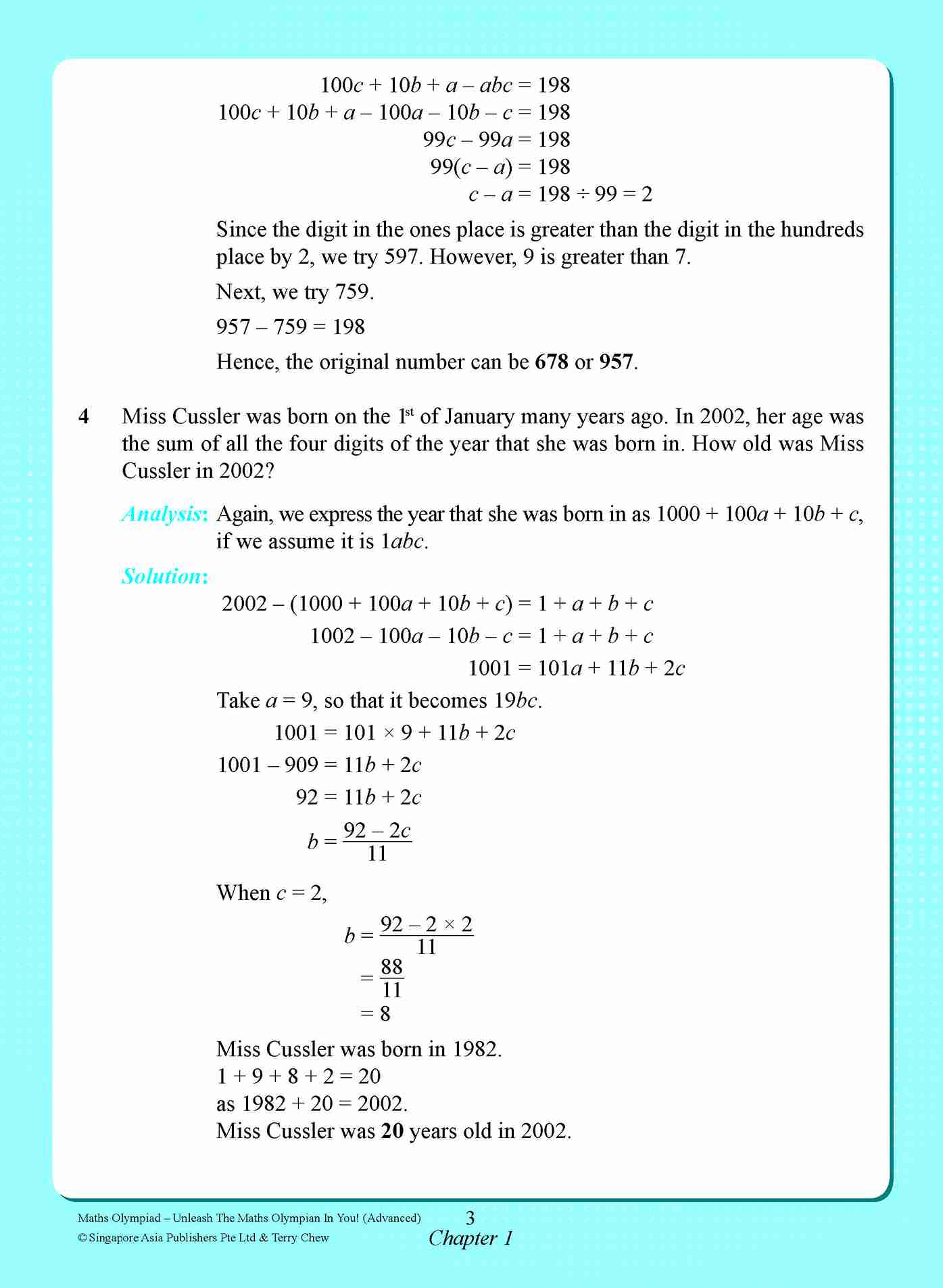 Maths Olympiad Advanced (Primary 5&6, Suitable For 11-13 Years Old)