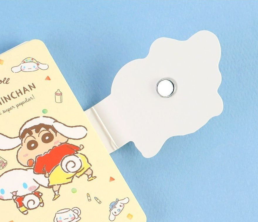 CINNAMOROLL X CRAYON SHIN-CHAN MAGNECTIC FLAP A7 NOTEBOOK - CUP DESIGN 